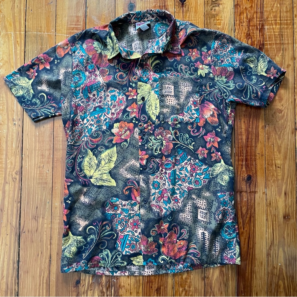 90s wild print button up shirt by Tomorrow’s Generation